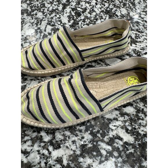 Tory Burch Ines Tan Striped Espadrilles Flats Women’s Size 10 GUC - Picture 2 of 6